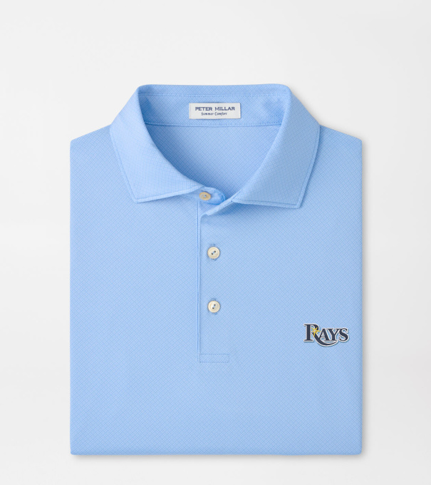 Cooperstown Tampa Bay Rays Hugo Performance Jersey Polo in Cottage Blue