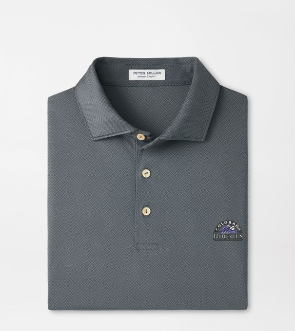 Cooperstown Colorado Rockies Hugo Performance Jersey Polo in Iron