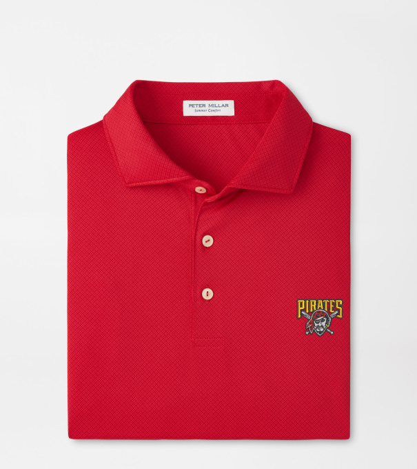 Cooperstown Pittsburgh Pirates Hugo Performance Jersey Polo in Red3
