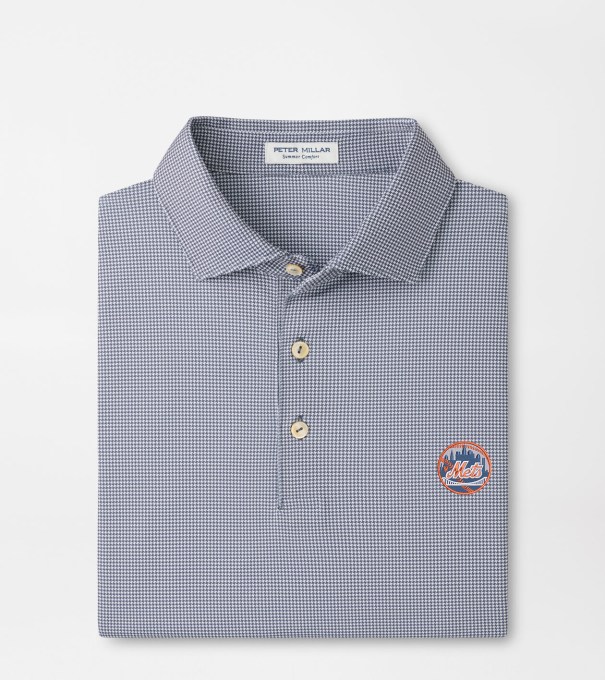 Cooperstown New York Mets Border Performance Jersey Polo in Iron