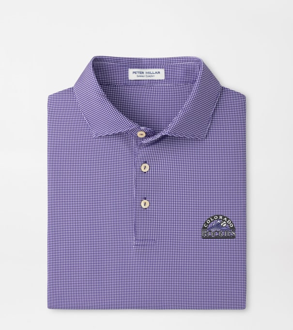 Cooperstown Colorado Rockies Border Performance Jersey Polo in Purple2