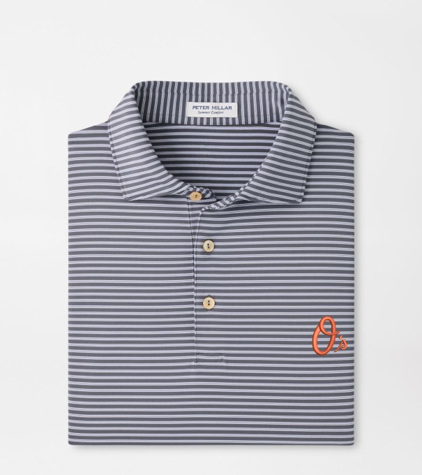 Cooperstown Baltimore Orioles Tiebreaker Performance Jersey Stripe Polo in Iron