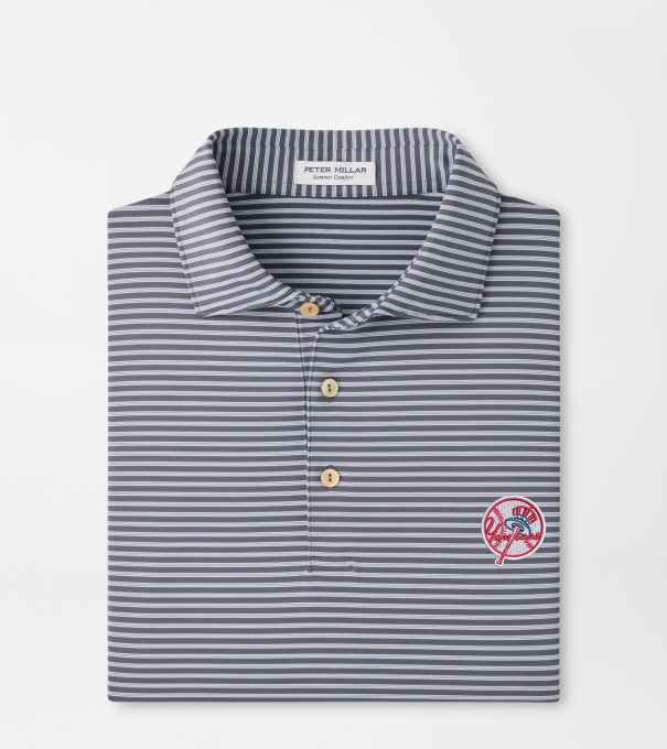 Cooperstown New York Yankees Tiebreaker Performance Jersey Stripe Polo in Iron