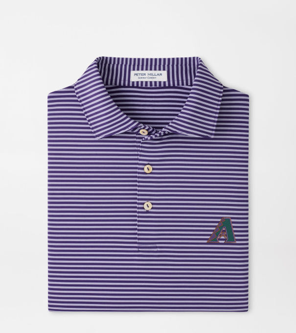 Cooperstown Arizona Diamondbacks Tiebreaker Performance Jersey Stripe Polo in Purple2