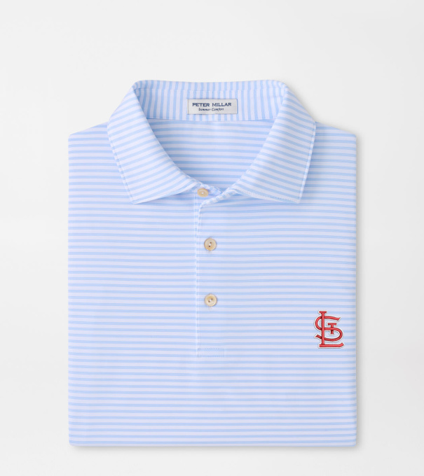 St. Louis Cardinals Tiebreaker Performance Jersey Stripe Polo in White