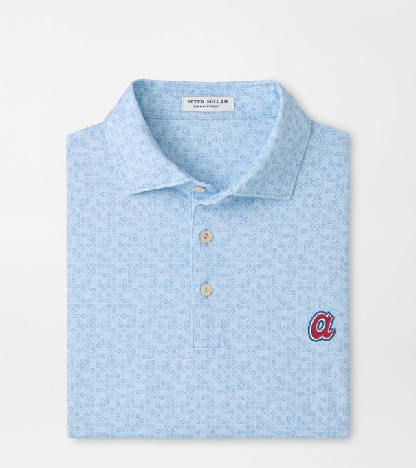 Cooperstown Atlanta Braves Bases Loaded Performance Jersey Polo in PALE BLUE