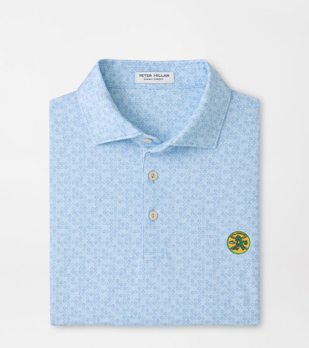 Cooperstown Athletics Bases Loaded Performance Jersey Polo in PALE BLUE