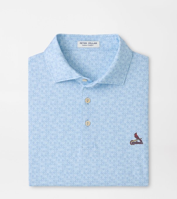 Cooperstown St. Louis Cardinals Bases Loaded Performance Jersey Polo in PALE BLUE