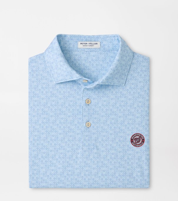 Cooperstown Washington Nationals Bases Loaded Performance Jersey Polo in PALE BLUE