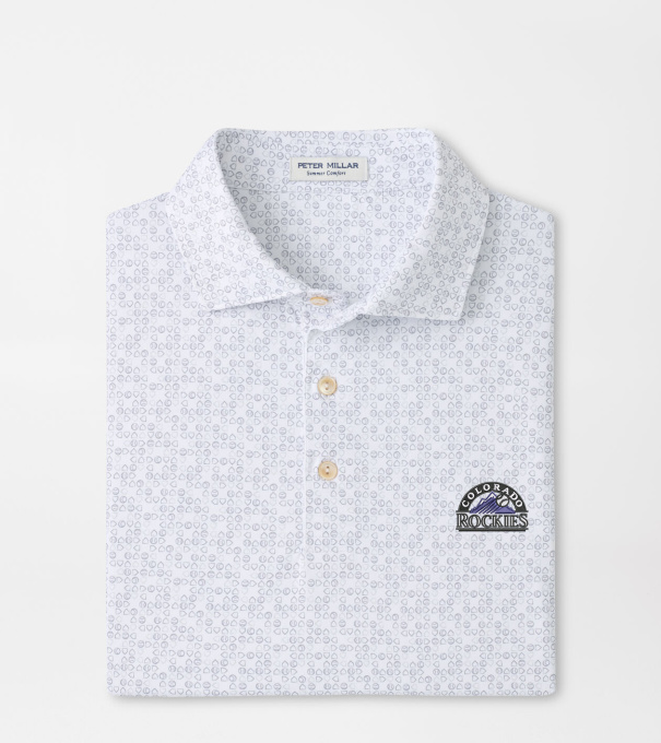 Cooperstown Colorado Rockies Bases Loaded Performance Jersey Polo in White