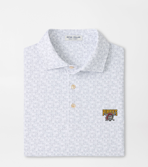 Cooperstown Pittsburgh Pirates Bases Loaded Performance Jersey Polo in White
