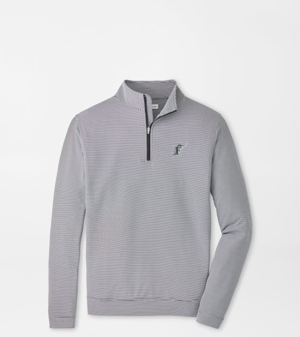 Cooperstown Miami Marlins Perth Sugar Stripe Performance Quarter-Zip in Black/White