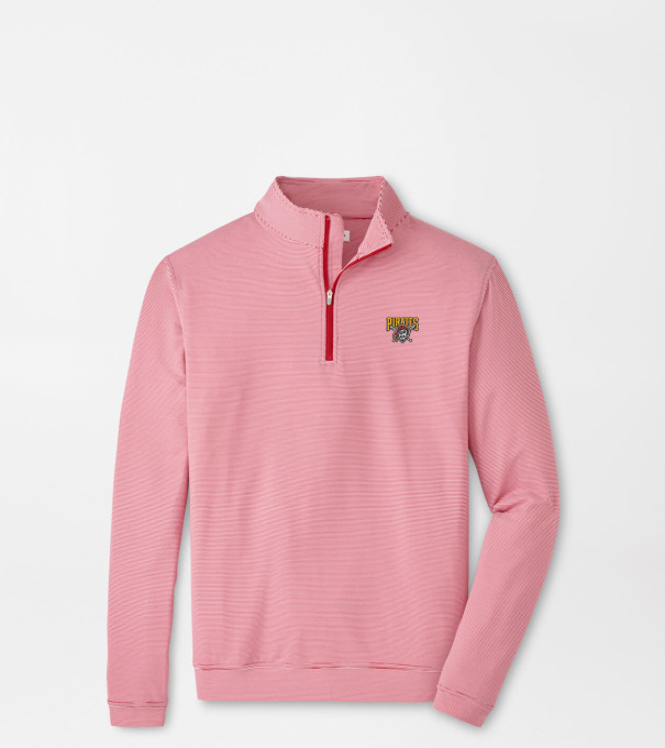 Cooperstown Pittsburgh Pirates Perth Sugar Stripe Performance Quarter-Zip in Red3/White