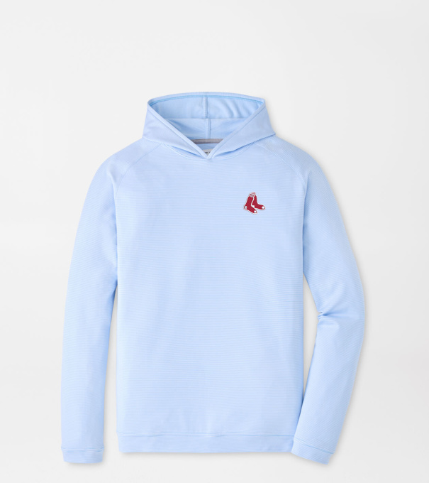 Cooperstown Boston Red Sox Pine Sugar Stripe Performance Hoodie in Cottage Blue