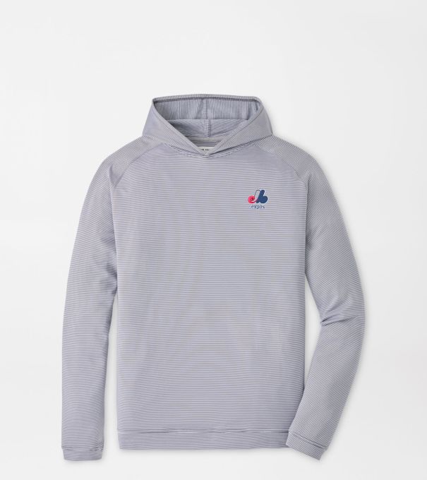 Cooperstown Montreal Expos Pine Sugar Stripe Performance Hoodie in Iron