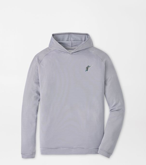 Cooperstown Miami Marlins Pine Sugar Stripe Performance Hoodie in Iron