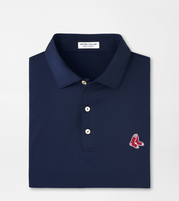 Cooperstown Boston Red Sox Solid Performance Jersey Polo in Navy