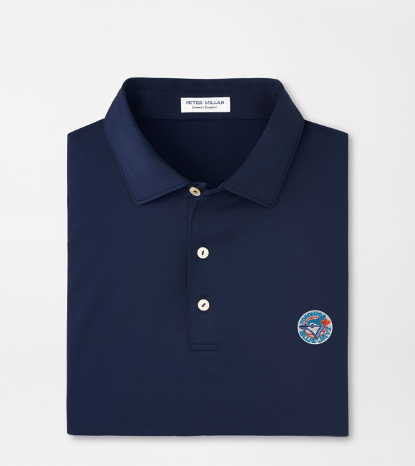 Cooperstown Toronto Blue Jays Solid Performance Jersey Polo in Navy