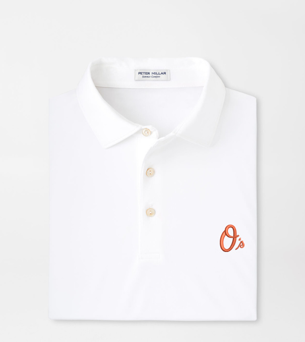 Cooperstown Baltimore Orioles Solid Performance Jersey Polo in White