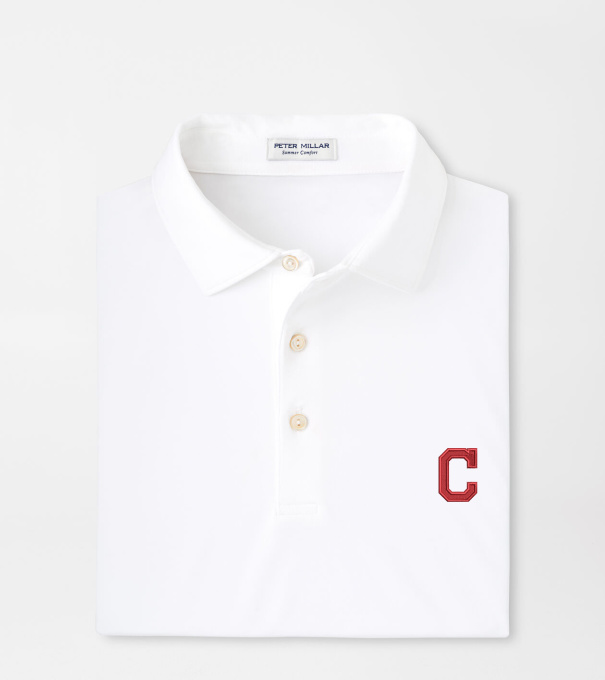 Cooperstown Cleveland Guardians Solid Performance Jersey Polo in White