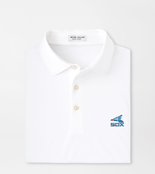 Cooperstown Chicago White Sox Solid Performance Jersey Polo in White