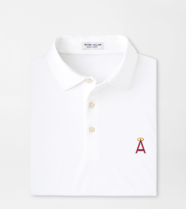 Cooperstown Los Angeles Angels Solid Performance Jersey Polo in White