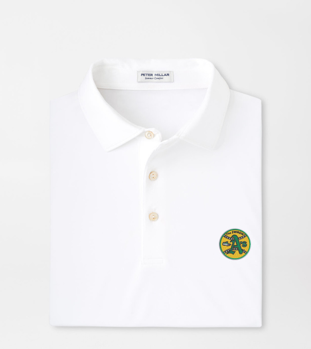Cooperstown Athletics Solid Performance Jersey Polo in White