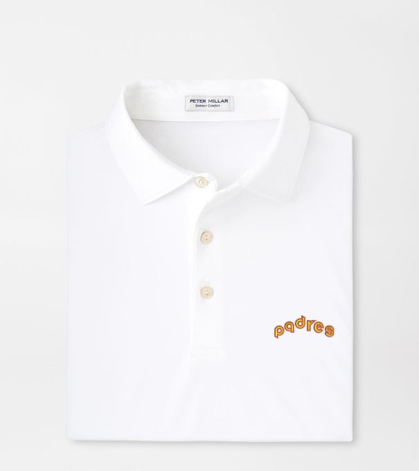 Cooperstown San Diego Padres Solid Performance Jersey Polo in White