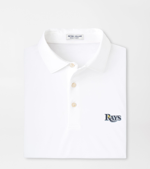 Cooperstown Tampa Bay Rays Solid Performance Jersey Polo in White