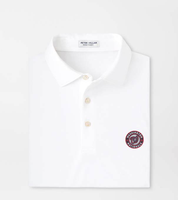 Cooperstown Washington Nationals Solid Performance Jersey Polo in White