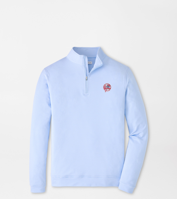 Cooperstown New York Yankees Perth Sugar Stripe Performance Quarter-Zip in Cottage Blue/White