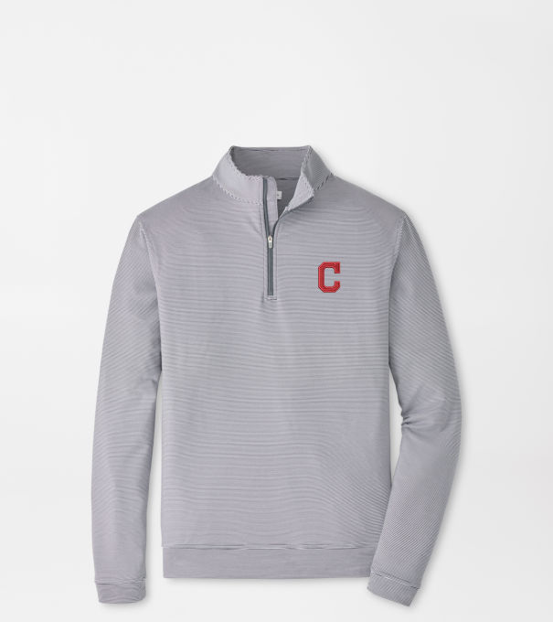 Cooperstown Cleveland Guardians Perth Sugar Stripe Performance Quarter-Zip in Iron/White