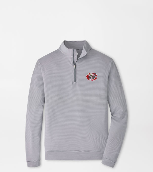 Cooperstown Cincinnati Reds Perth Sugar Stripe Performance Quarter-Zip in Iron/White