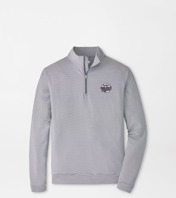 Cooperstown Minnesota Twins Perth Sugar Stripe Performance Quarter-Zip in Iron/White