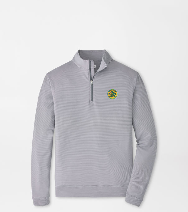 Cooperstown Athletics Perth Sugar Stripe Performance Quarter-Zip in Iron/White