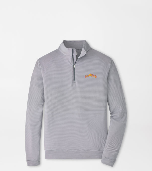 Cooperstown San Diego Padres Perth Sugar Stripe Performance Quarter-Zip in Iron/White