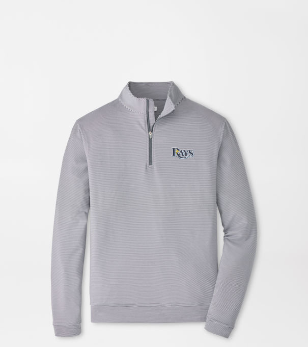 Cooperstown Tampa Bay Rays Perth Sugar Stripe Performance Quarter-Zip in Iron/White