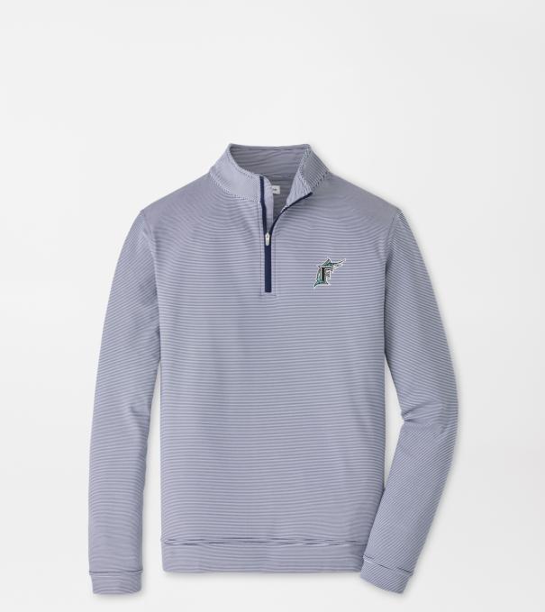 Cooperstown Miami Marlins Perth Sugar Stripe Performance Quarter-Zip in Navy/White