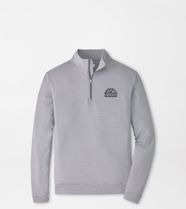 Cooperstown Colorado Rockies Perth Sugar Stripe Performance Quarter-Zip in Iron/White