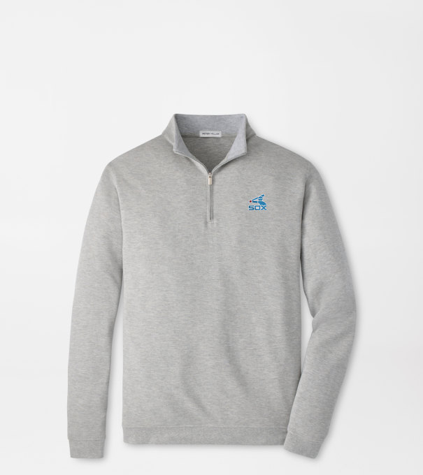 Cooperstown Chicago White Sox Crown Comfort Quarter-Zip Pullover in Light Grey