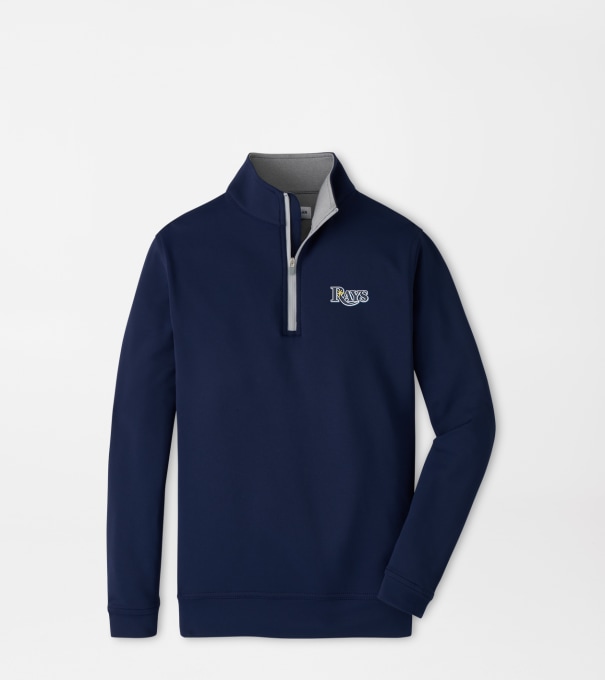 Cooperstown Tampa Bay Rays Perth Youth Performance Quarter-Zip in Navy