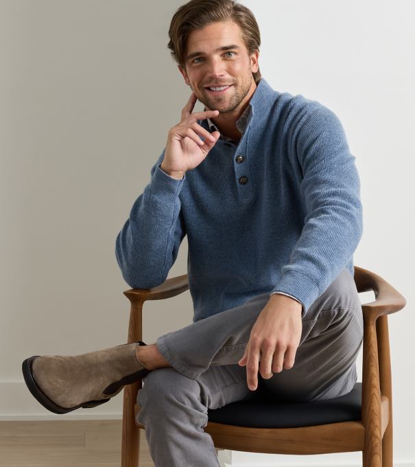 Blackburn Button-Mock Sweater in SUMMER RAIN