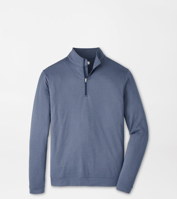 Perth M&eacute;lange Performance Quarter-Zip in Navy