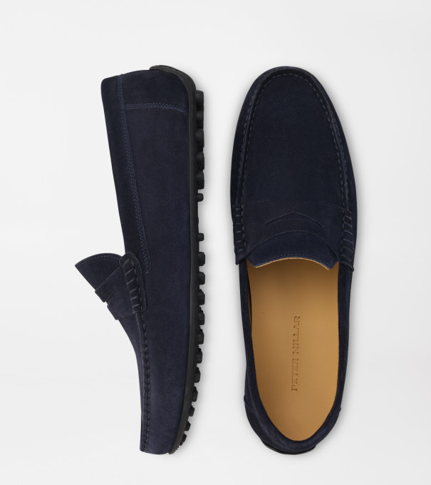 Suffolk Suede Driver in Navy