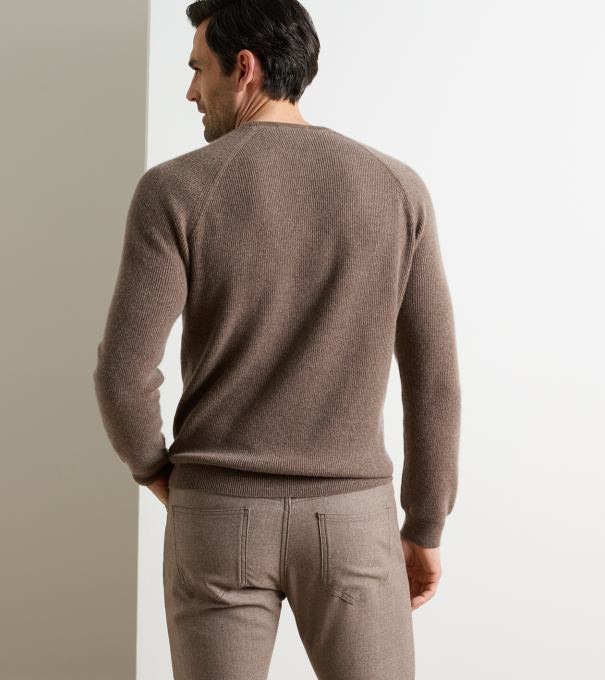 First Fleece Cashmere Crewneck Sweater in LIGHT MOCHA