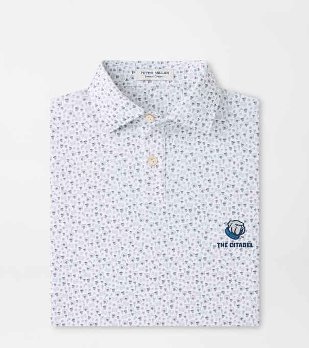 The Citadel Buzzer Beater Youth Performance Jersey Polo in White