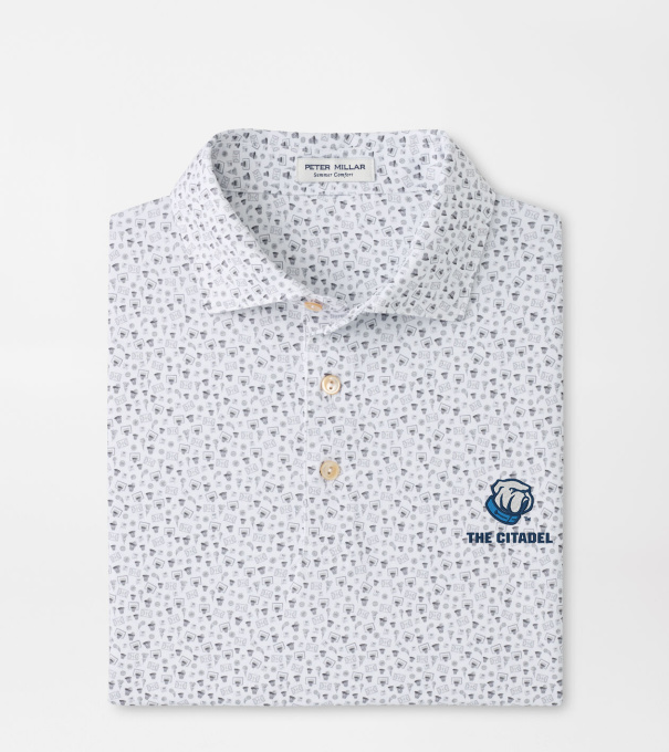 The Citadel Buzzer Beater Performance Jersey Polo in White