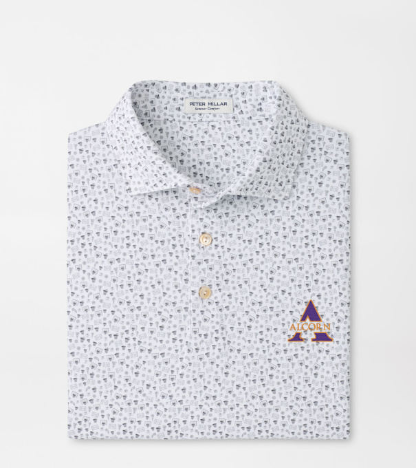 Alcorn State Buzzer Beater Performance Jersey Polo in White