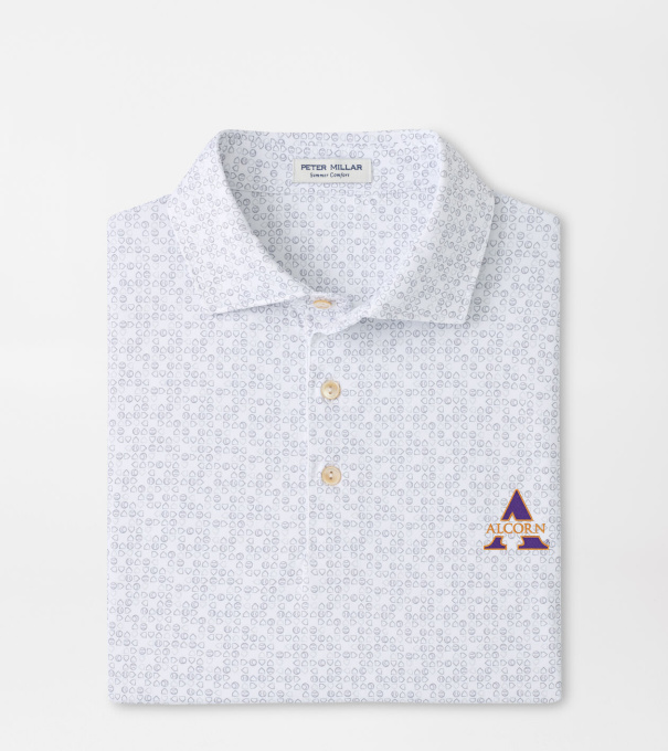 Alcorn State Bases Loaded Performance Jersey Polo in White