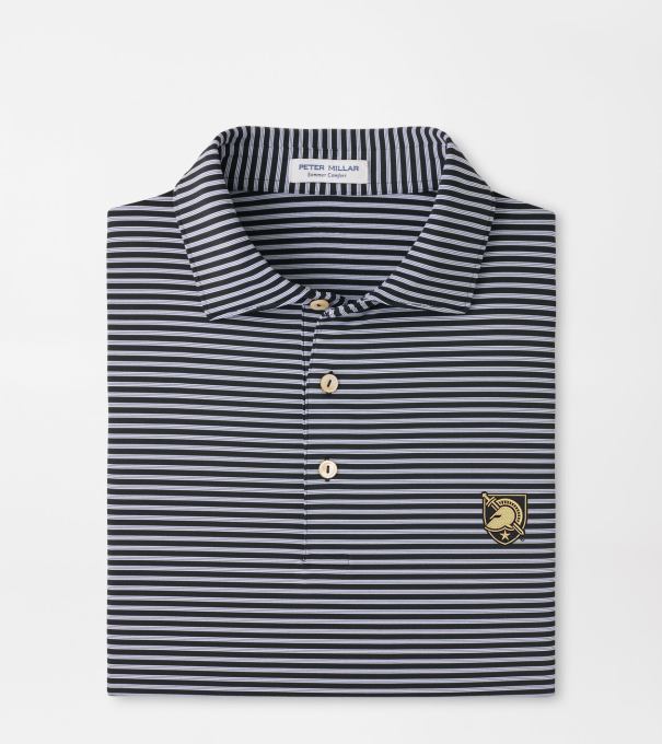 Army West Point Tiebreaker Performance Jersey Stripe Polo in Black